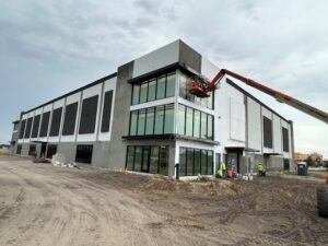 ExtraSpace Storage facility in Cape Coral, Florida, featuring a three-story climate-controlled buildings totaling approximately 94,200 sq. ft., built by Solid Steel Structures, Inc.