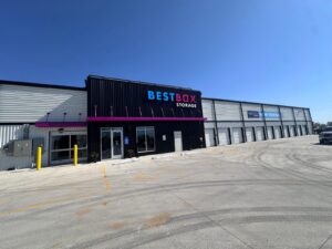 BestBox Storage facility in O'Fallon, Missouri, featuring (2) single-story buildings and (1) two-story climate-controlled building, totaling 81,798 sq. ft., built by Solid Steel Structures, Inc.