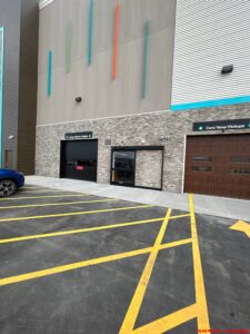 Multilevel U-Haul self-storage facility under construction in Loveland, Colorado, built by Solid Steel Structures, Inc., featuring modern architecture and a basement level.