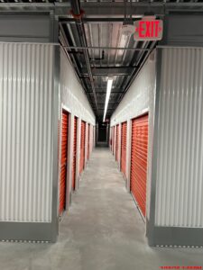 Multilevel U-Haul self-storage facility under construction in Loveland, Colorado, built by Solid Steel Structures, Inc., featuring modern architecture and a basement level.