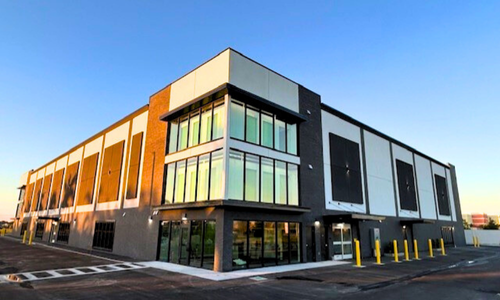 ExtraSpace Storage facility in Cape Coral, Florida, featuring a three-story climate-controlled buildings totaling approximately 94,200 sq. ft., built by Solid Steel Structures, Inc.